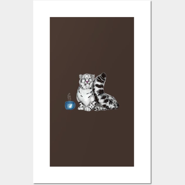 Snow Leopards Cuppa Wall Art by RavensLanding